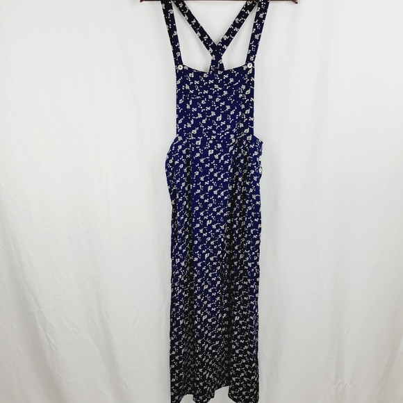 Leon & Harper Pants - Leon and Harper blue floral overalls size small